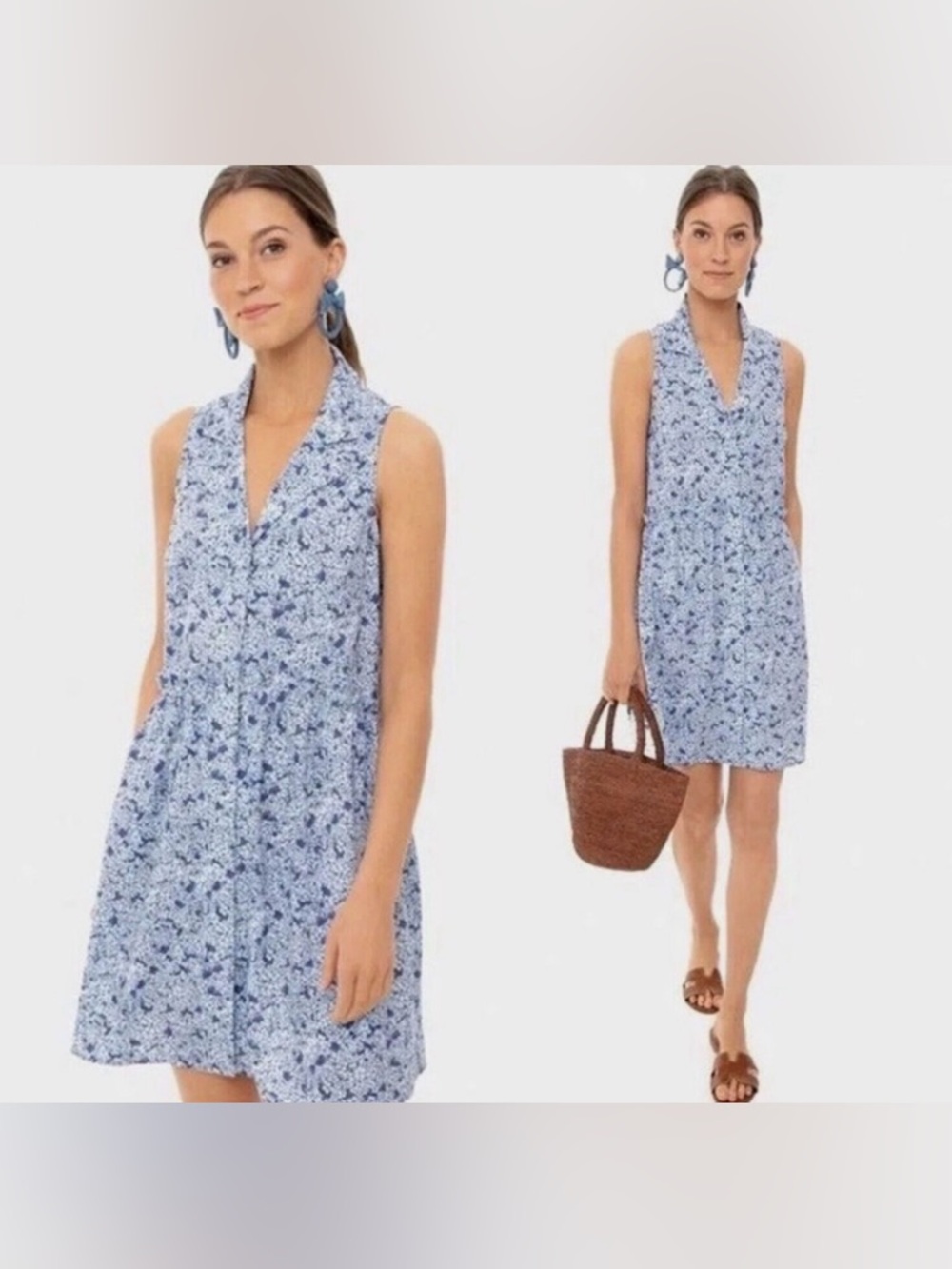 NWOT Tuckernuck Royal Shirt Dress in Blue Hydrangea